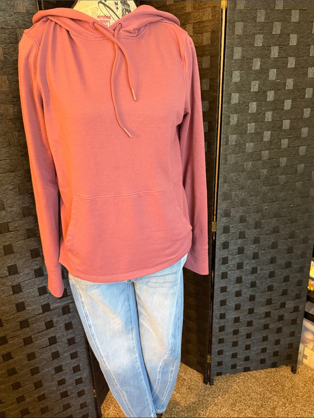 Women's Dusty Rose Hooded Pullover Top